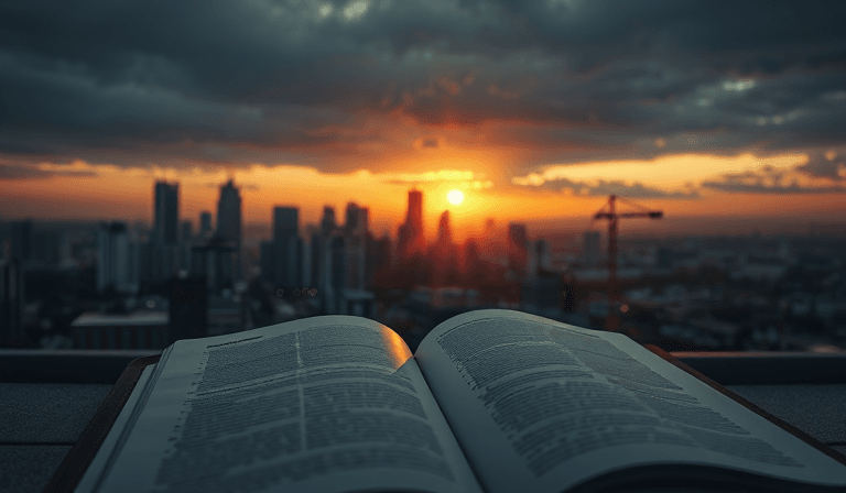 소버린 AI 관련주 투자 전략 — 새벽 도시 스카이라인과 투자 개시