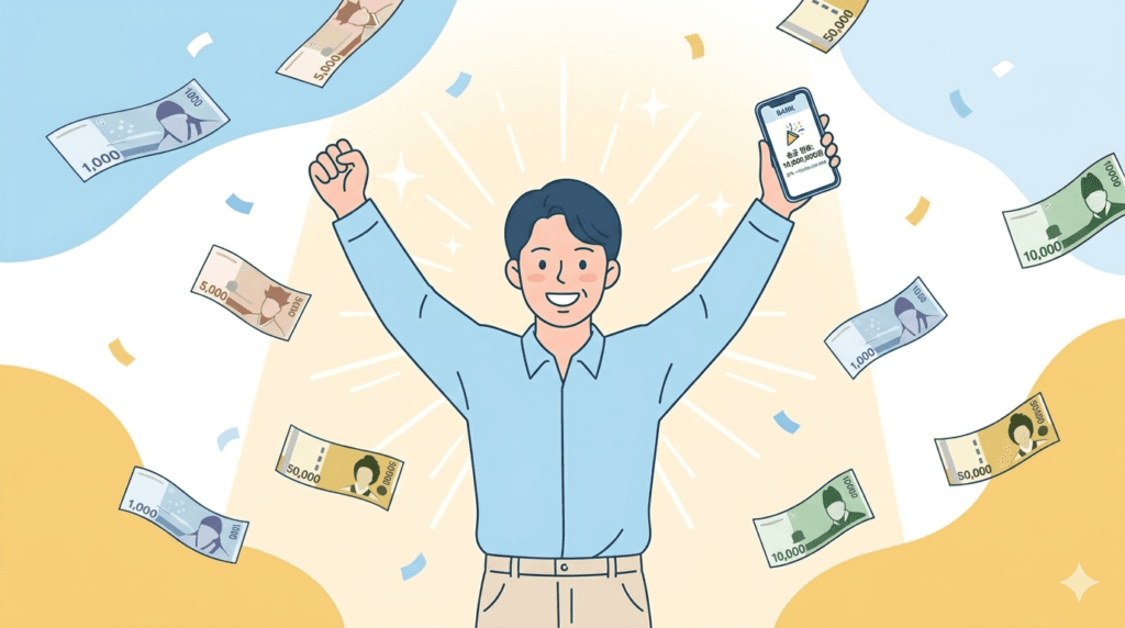 🖼️ [이미지 #5, 지급 받은 기쁨] 프롬프트 파일: drafts/근로장려금-2026-신청-images-2026-04-18.md → 5번 Alt: 근로장려금 지급 받고 기뻐하는 모습 통장 입금 완료