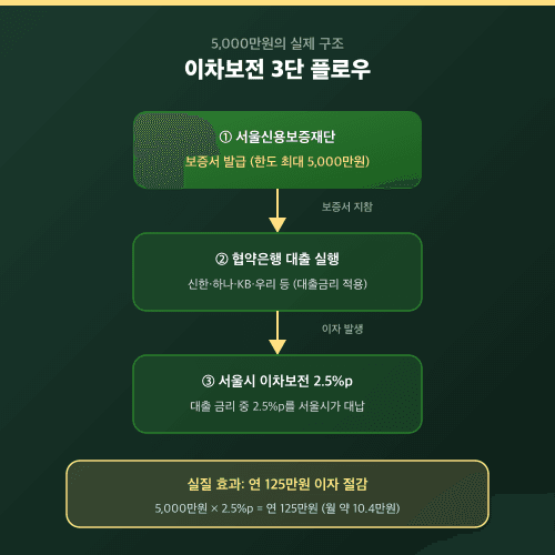 자영업자 지원금 이차보전 구조도
