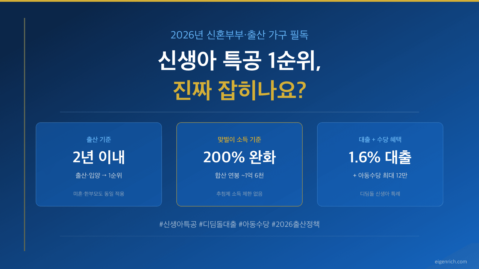 신생아 특공 자격 2026 핵심 정리