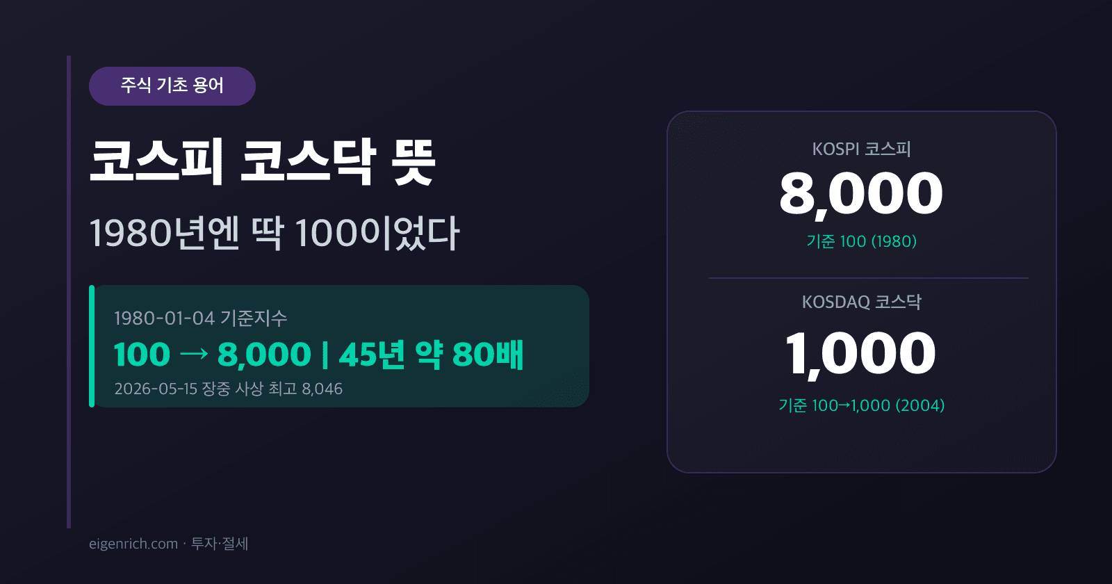 코스피 코스닥 뜻 한 장 비교 썸네일