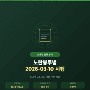 노란봉투법 누구를 위한 법인가, 시행 72일 삼성전자·HBM 경쟁력 흔드는 자본주의 리스크 2026